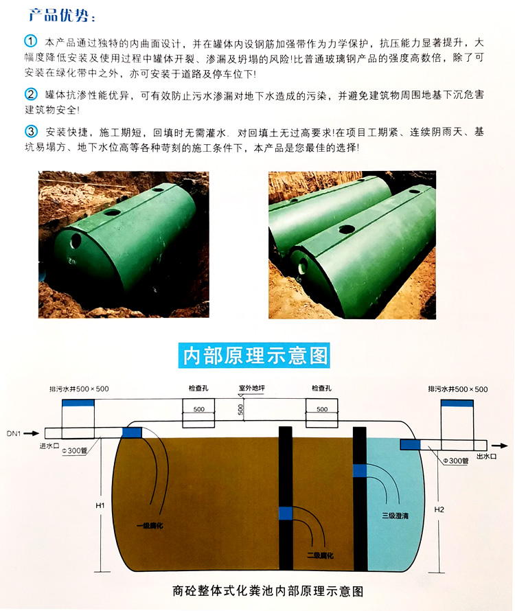 博白玻璃钢化粪池